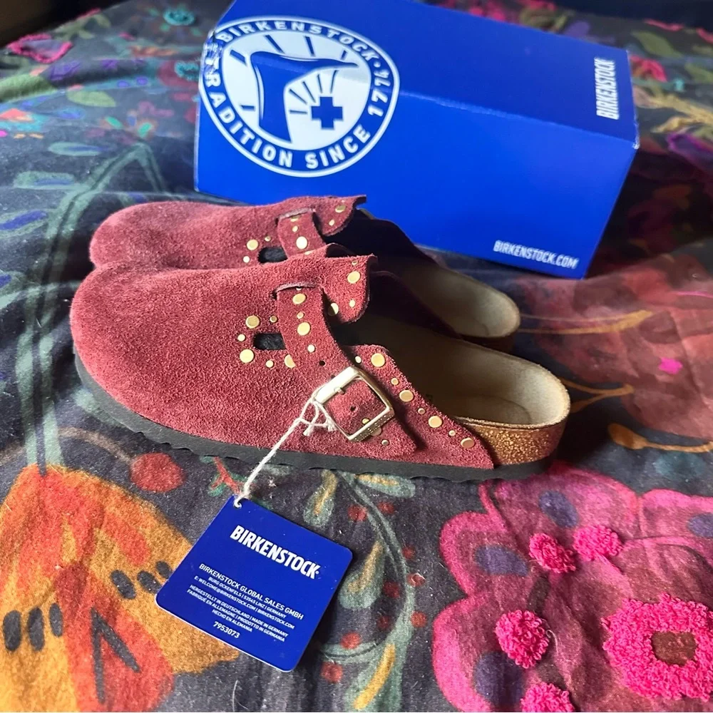 Birkenstock Boston Rivets in Zinfandel - Picture 3 of 7
